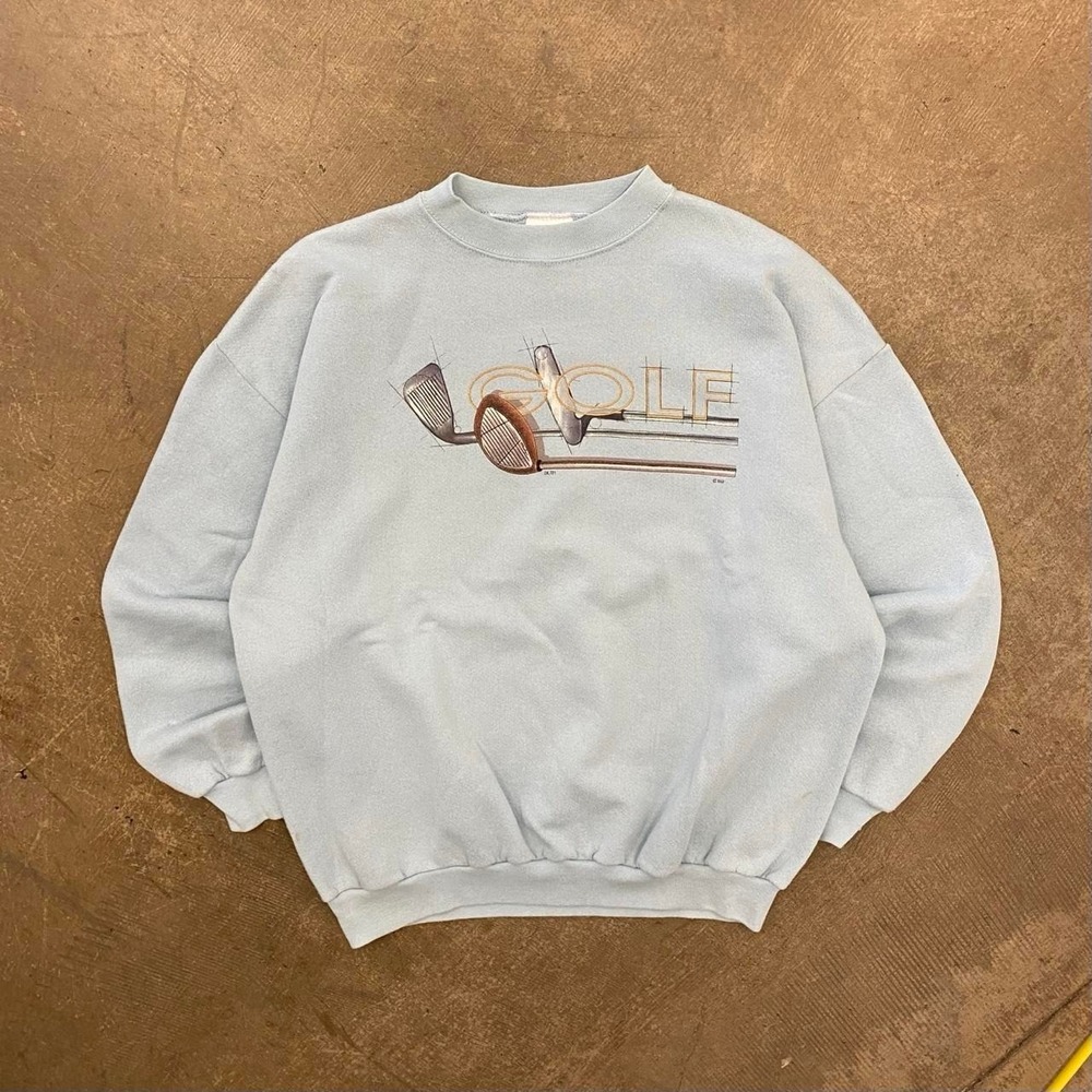 Vintage 90s Golf Tultex Golf Clubs Crewneck Sweatshirt Size XL